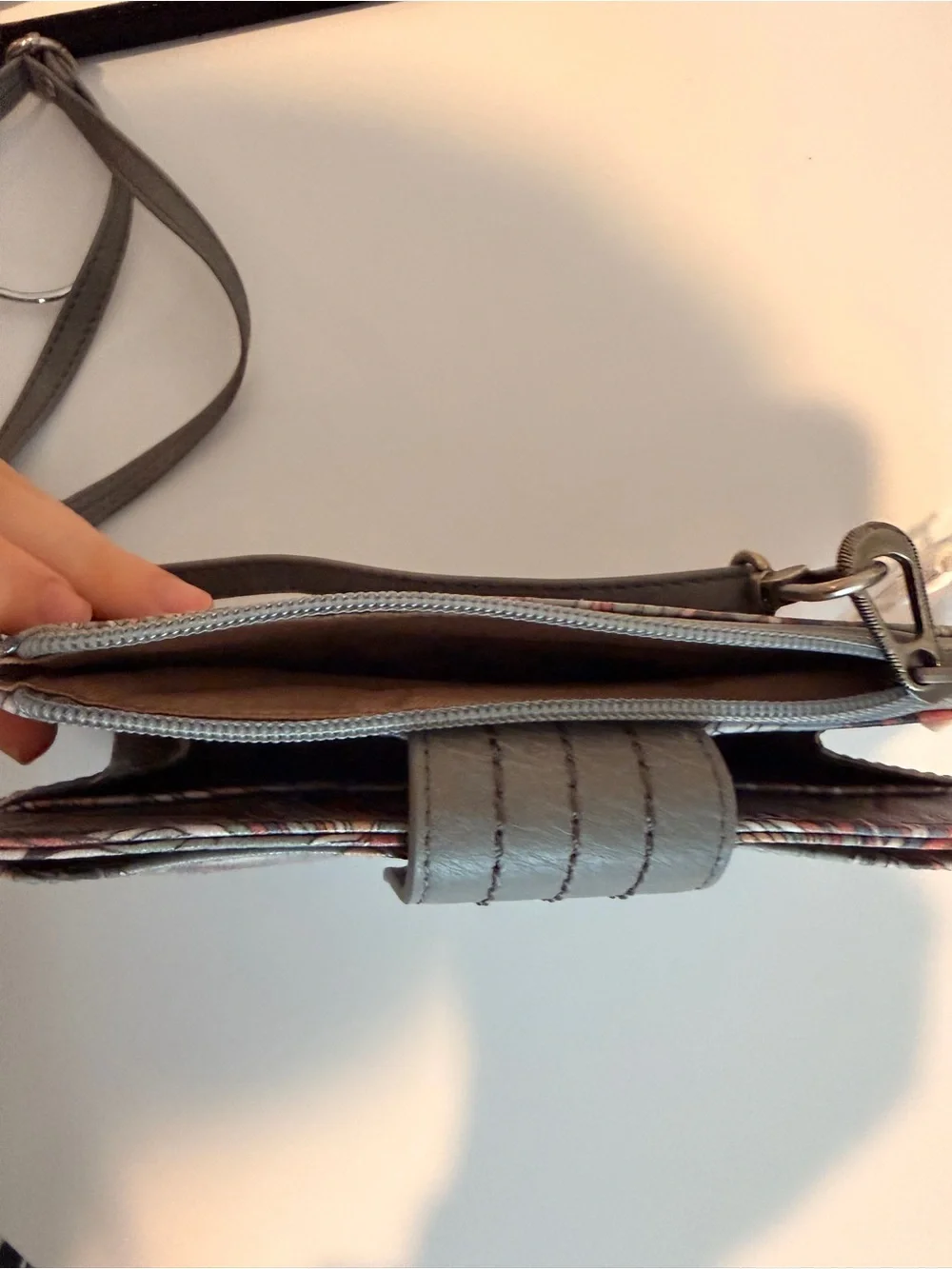 Sakroots Gray Multicolor Swirl Crossbody Wallet